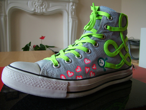 Flat Neon Green Laces
